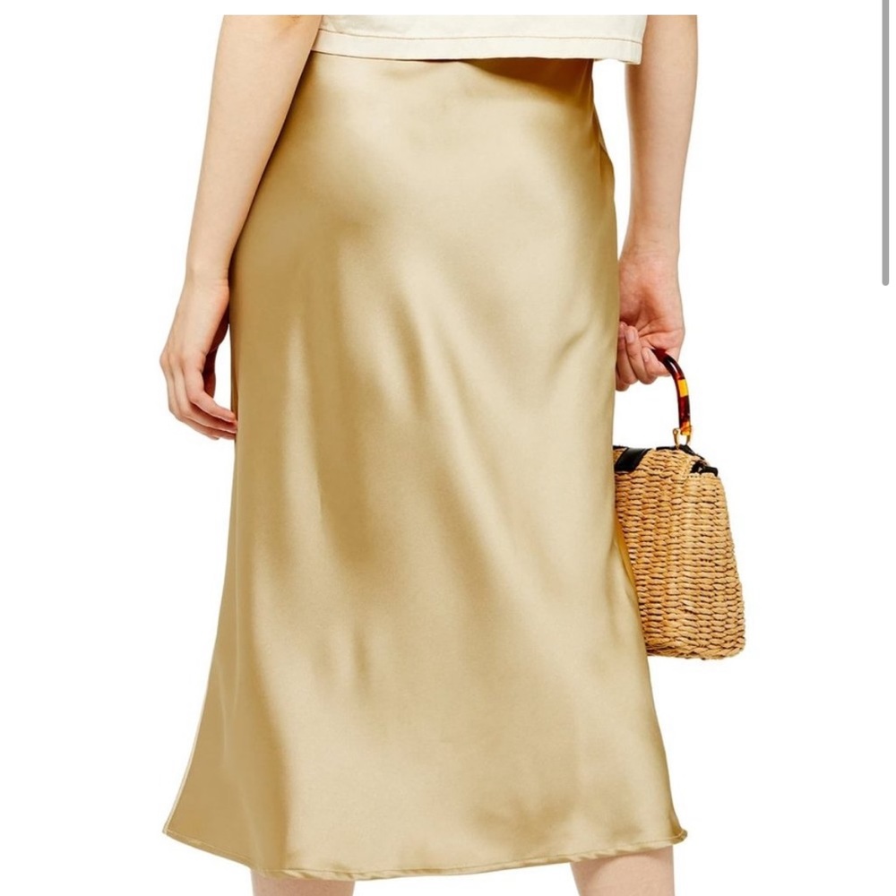 Topshop Satin Bias Midi Skirt